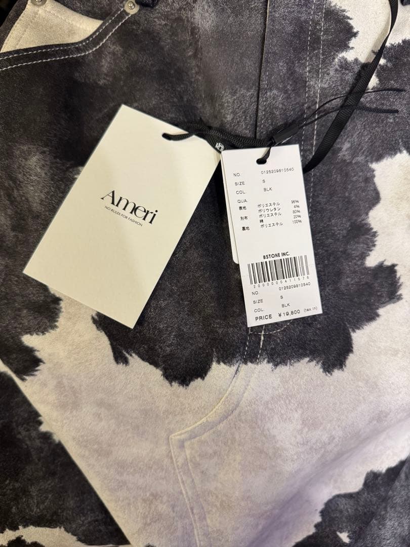 【新品】AMERI COW PATTERN SUEDE LIKE SKIRT；S