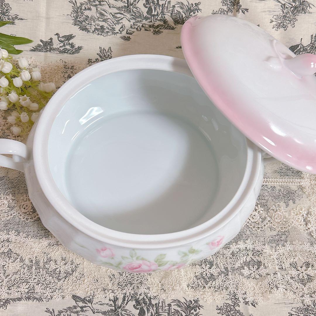 新品スープチューリン キャサリン柄プランドパリ陶器キャセロール/イマン マニー