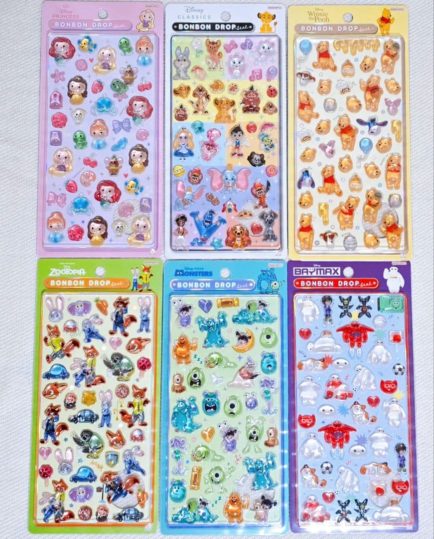 ディズニー ボンボンドロップシール 第2弾 6枚セット コンプリート
