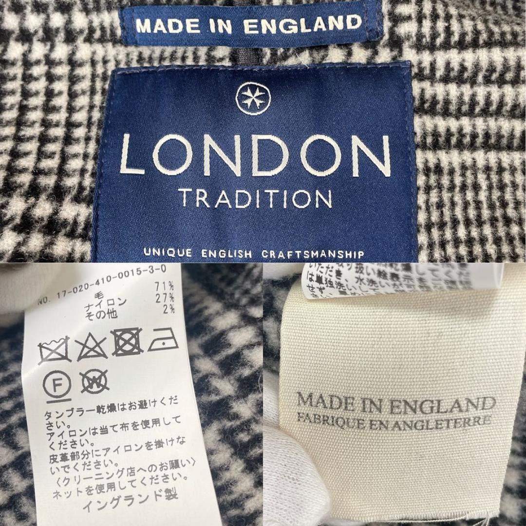 美品✨着丈113cm★ロンドントラディション ダッフルコート フード ブラック