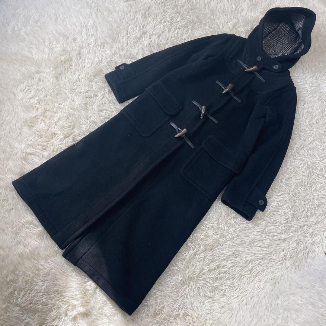 美品✨着丈113cm★ロンドントラディション ダッフルコート フード ブラック