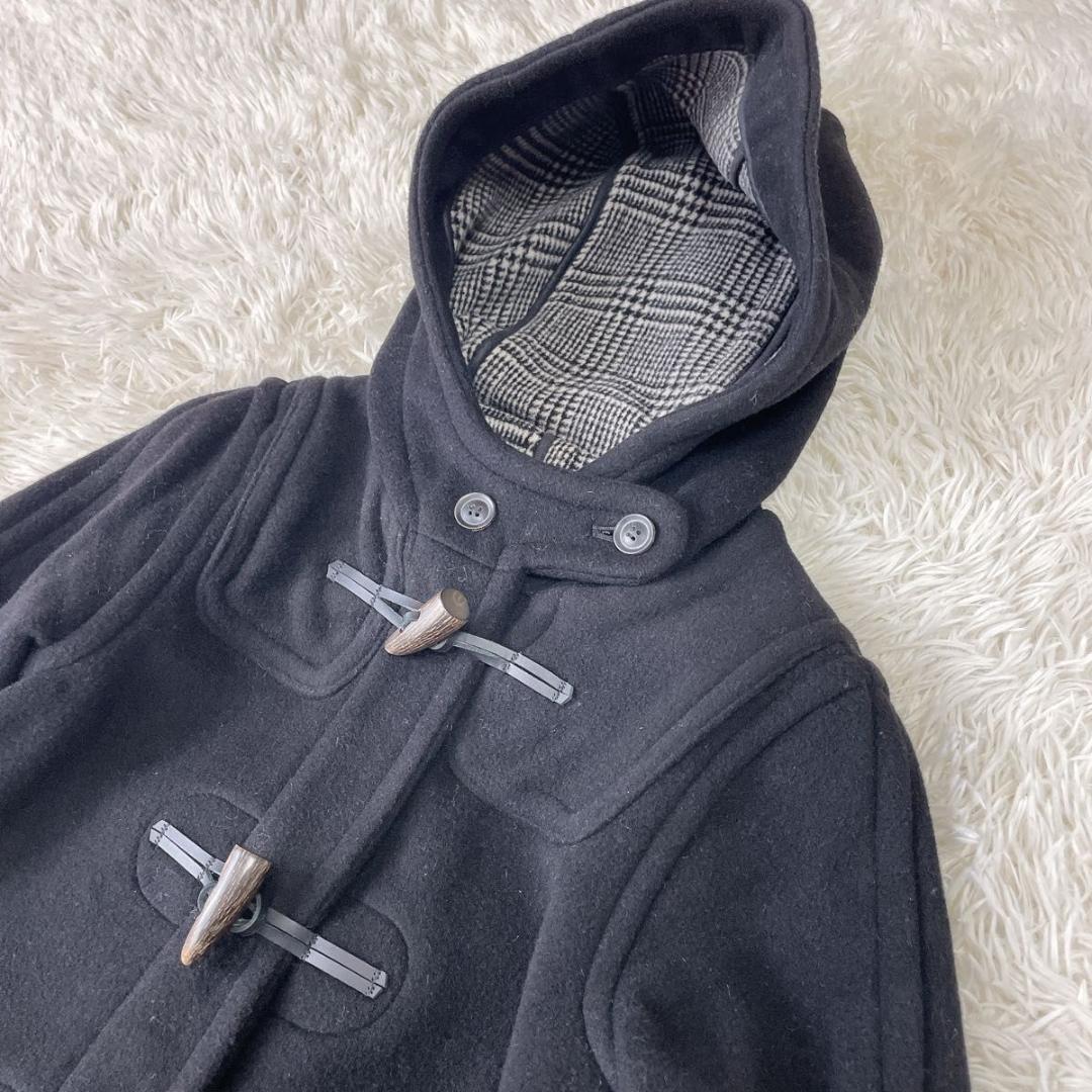 美品✨着丈113cm★ロンドントラディション ダッフルコート フード ブラック
