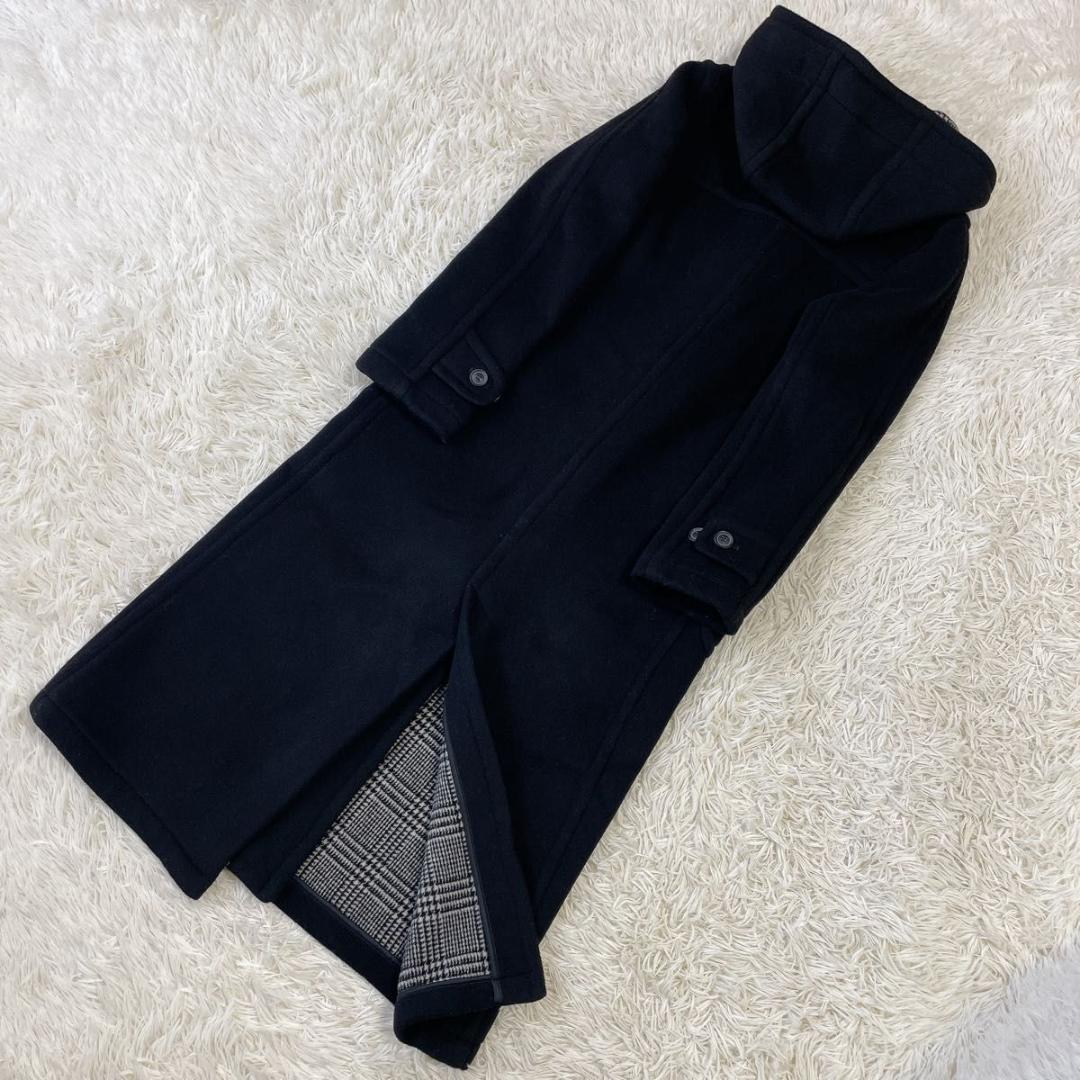 美品✨着丈113cm★ロンドントラディション ダッフルコート フード ブラック