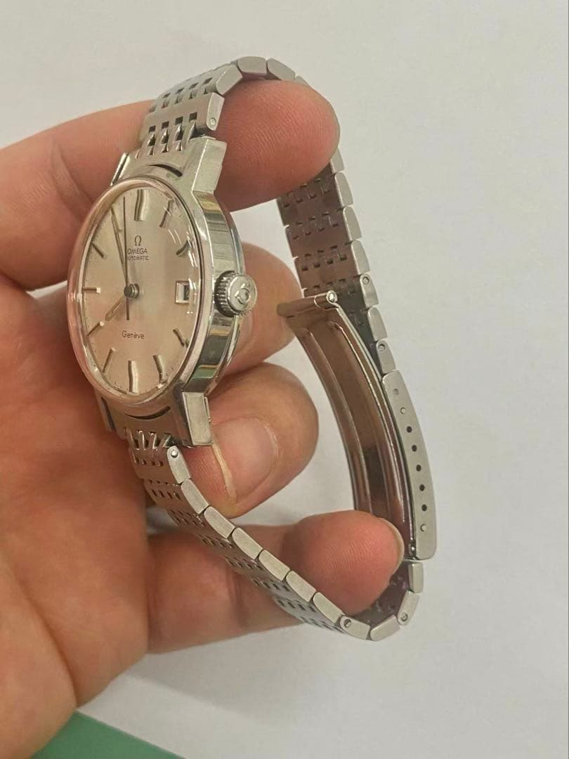 OH済 OMEGAオメガ ジュネーブ シルバー純正ブレス 自動巻き
