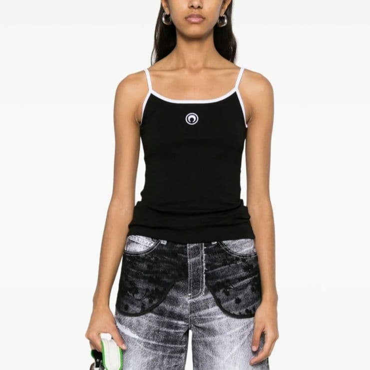 美品★Marine Serre★マリーン セル キャミソール　ブラック　S