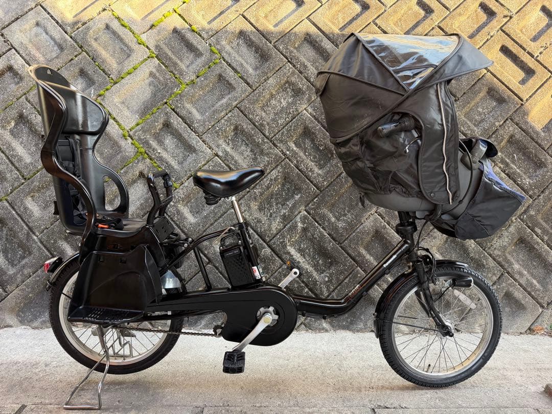 パナソニックミニDX チャイルドシート2台付き電動自転車 黒