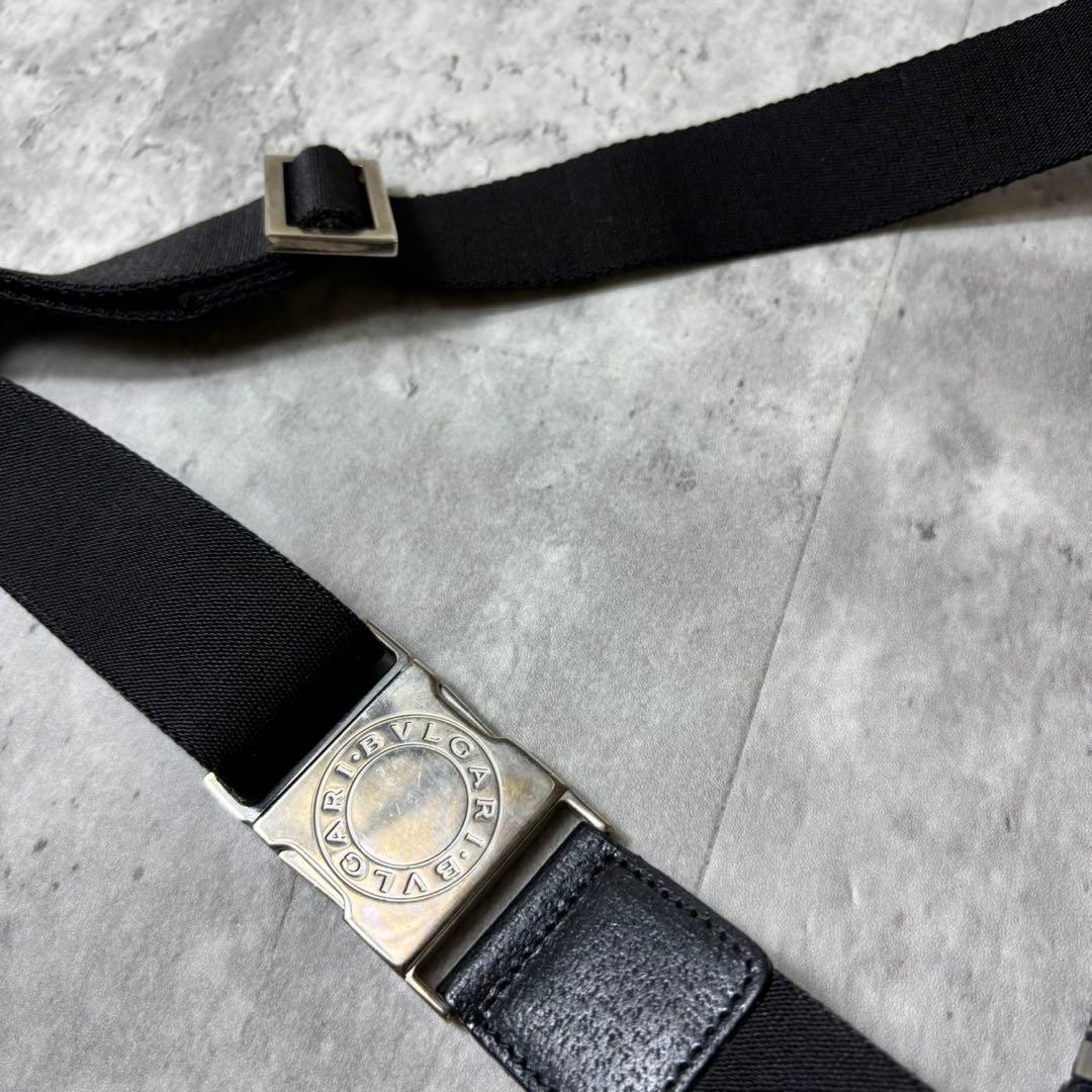 希少 BVLGARI ロゴマニア ボディバッグ 斜め掛け ブラック 黒