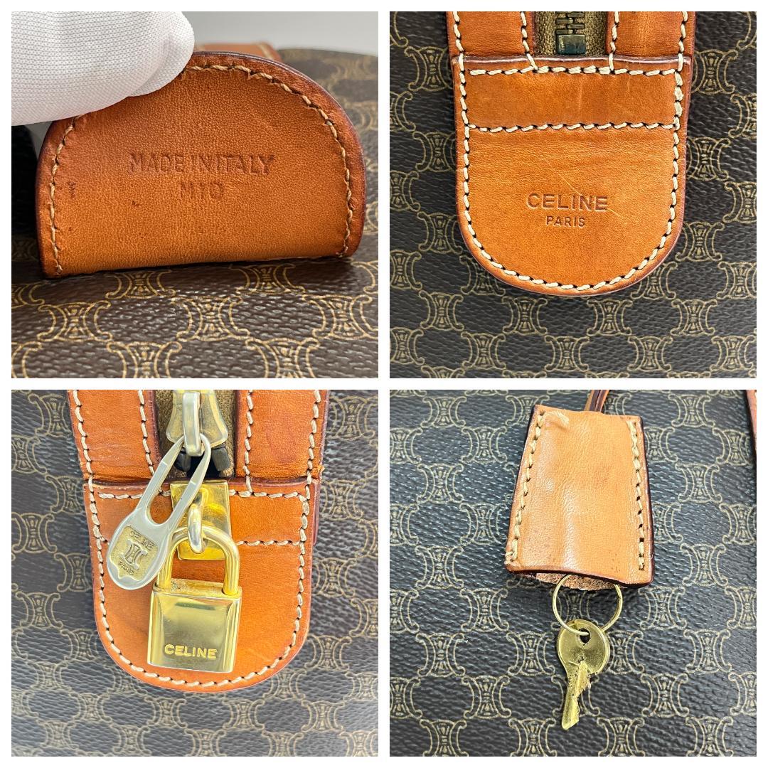 美品 CELINE セリーヌ ボストンバッグ マカダム トリオンフ 旅行バッグ