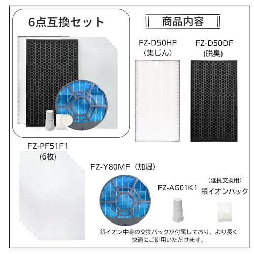 AiriPure 空気清浄機 フィルター セット 互換 KC50シリー_corg