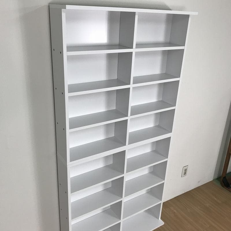 №6090【新品】縦置き・横置きのできる書棚セット90㎝×2個組 WH☆