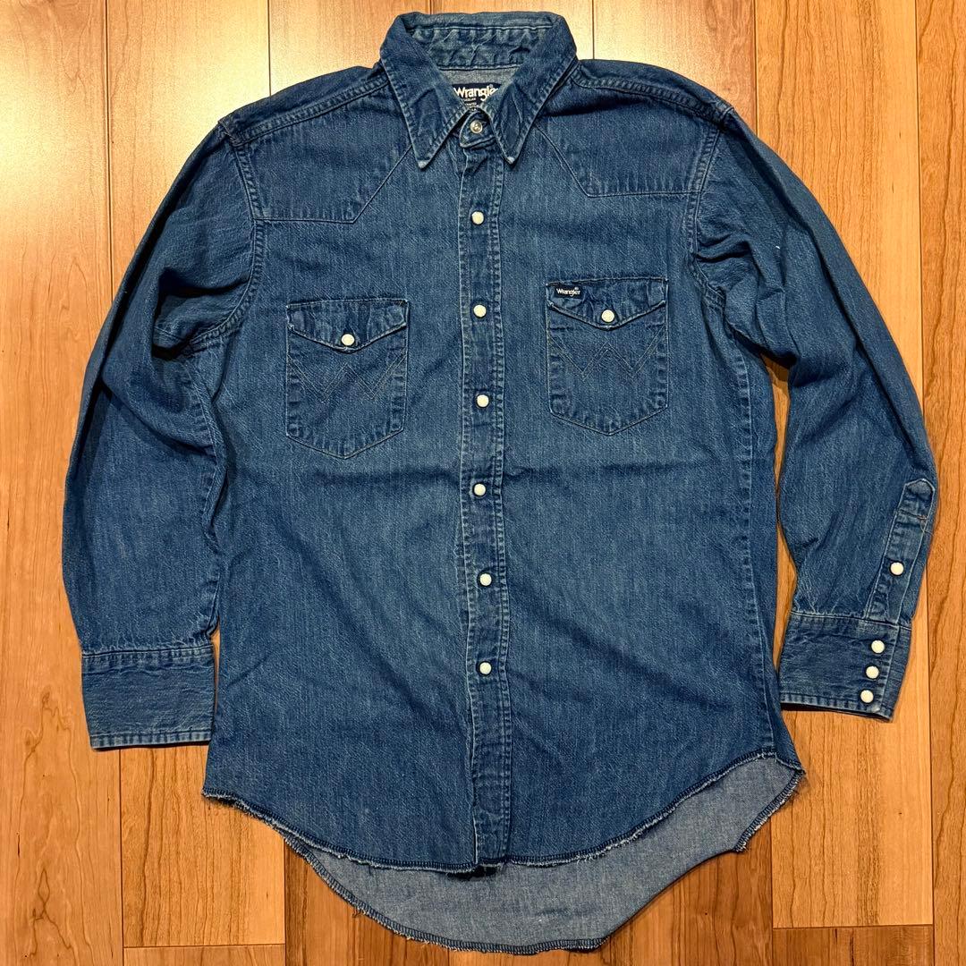 80s USA製 Wrangler 70127MW デニムシャツ ウエスタン