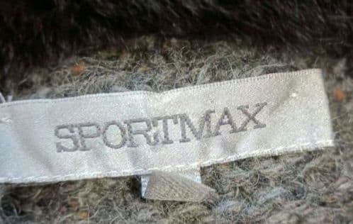 MaxMara　スポーツマックス　ニットコート　gray　襟リアルファー　美品