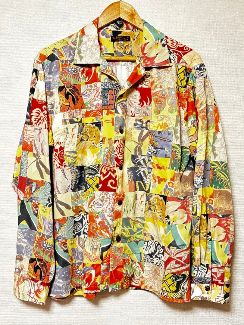 サンサーフ SS26384　長袖アロハ　L　レーヨン+コットン　東洋