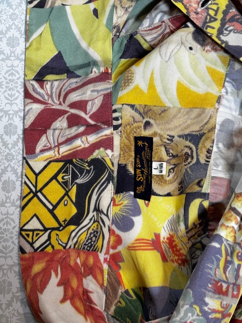 サンサーフ SS26384　長袖アロハ　L　レーヨン+コットン　東洋