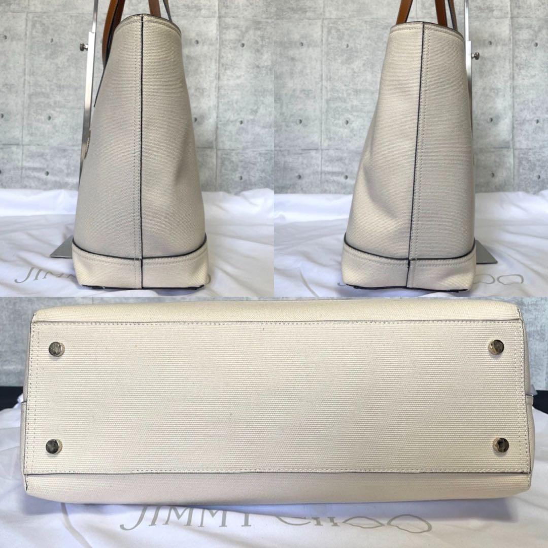 専用品JIMMY CHOO CANVAS LOGO A4 TOTE BAG