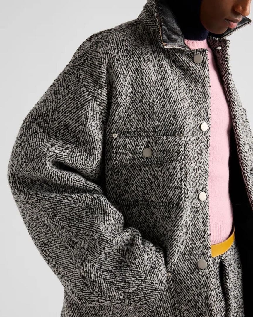 プラダ PRADA 24AW ウールブレンド ジャケット コート グレー