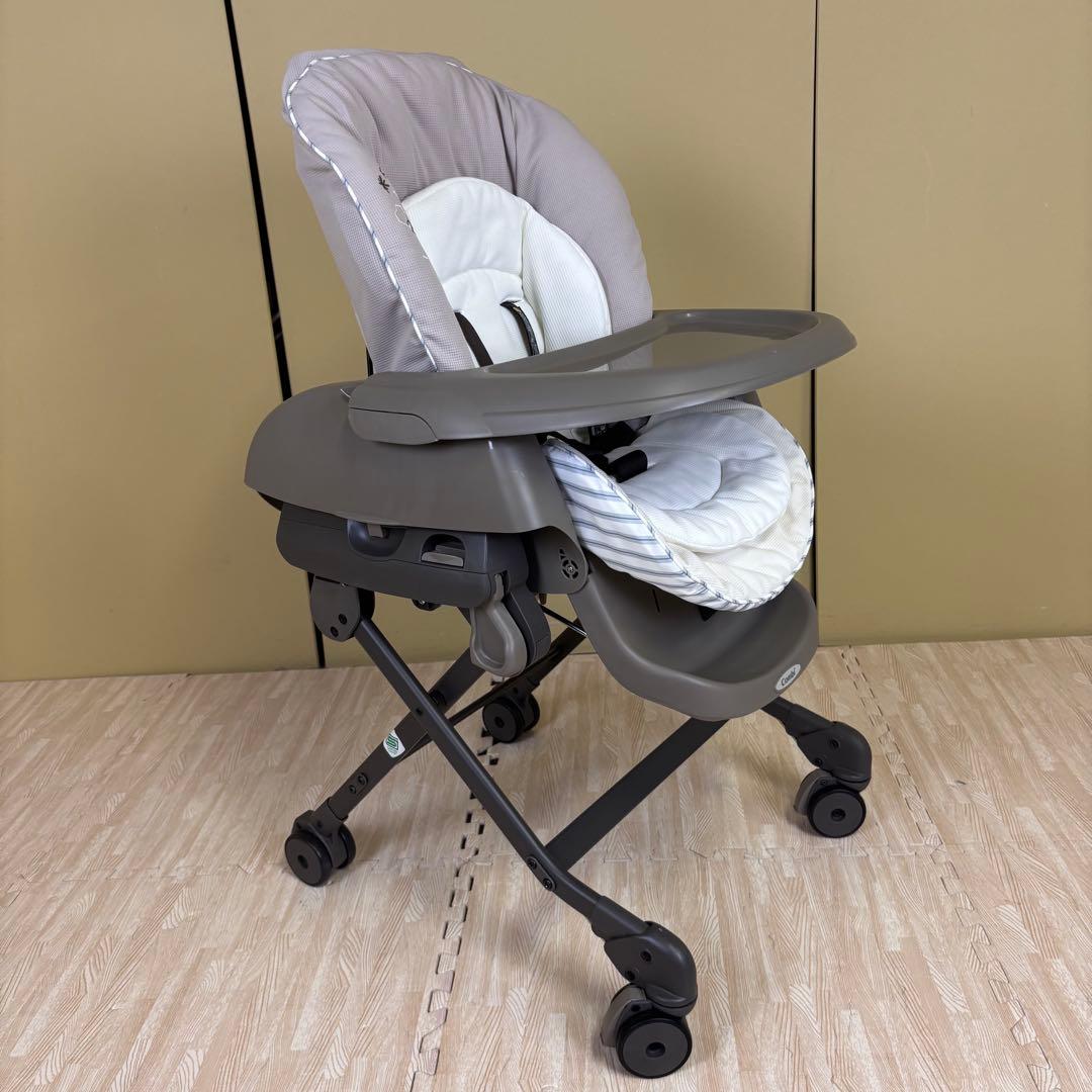 極上クリーニング済　☆綺麗☆　コンビ　ハイローベッド＆チェア　ネムリラ　グレー