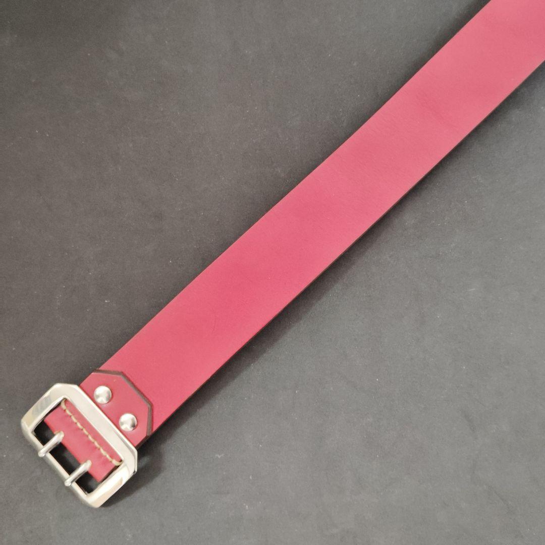 恵比寿屋 EVISE ど根性ベルト ダブルピン レザーベルト RED