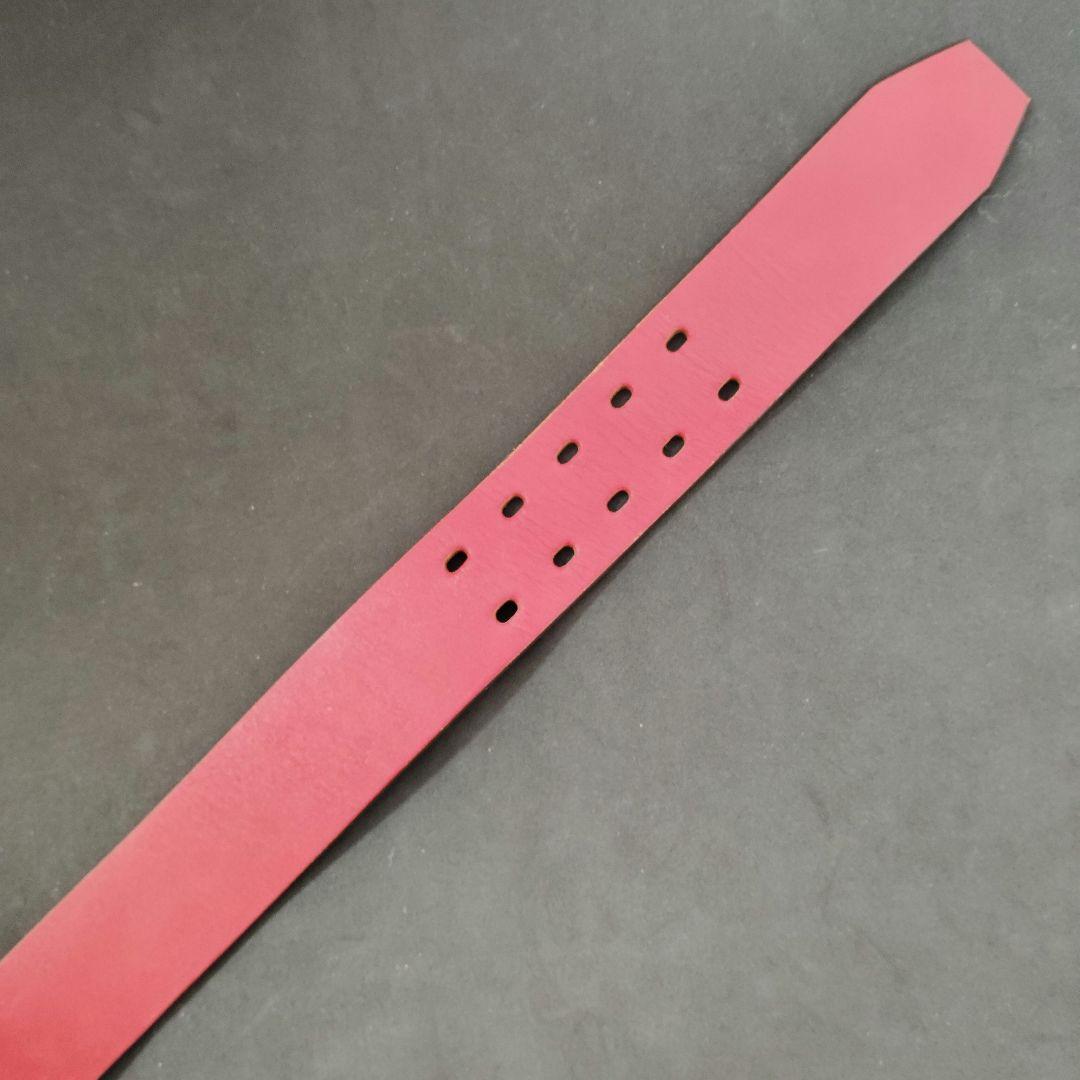 恵比寿屋 EVISE ど根性ベルト ダブルピン レザーベルト RED