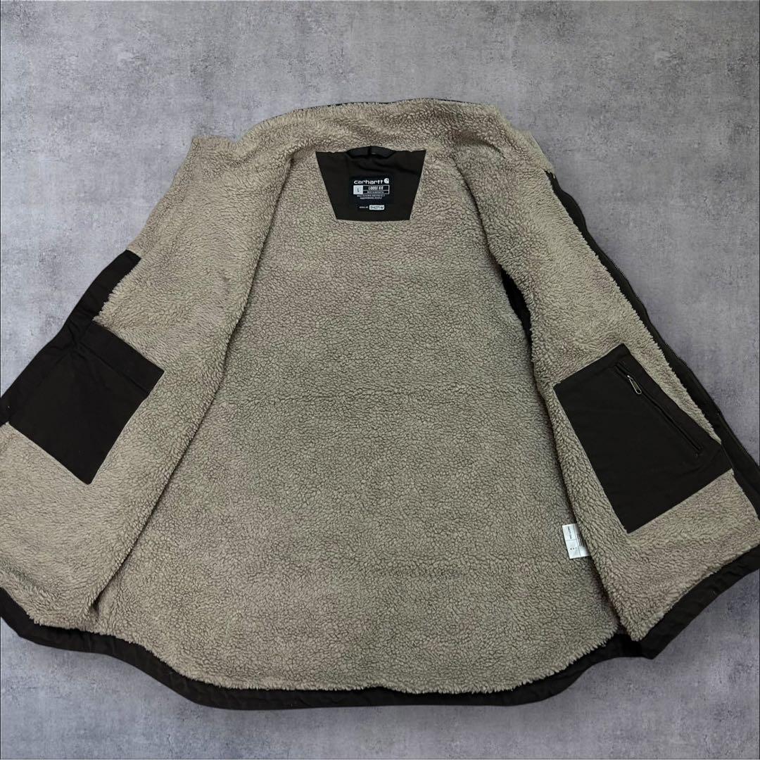 Carhartt ダックベスト ブラウン 裏地ボア L