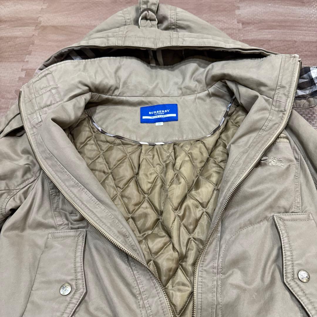 バーバリーブルーレーベル　ミリタリージャケット モッズコート 短丈　N2B 38