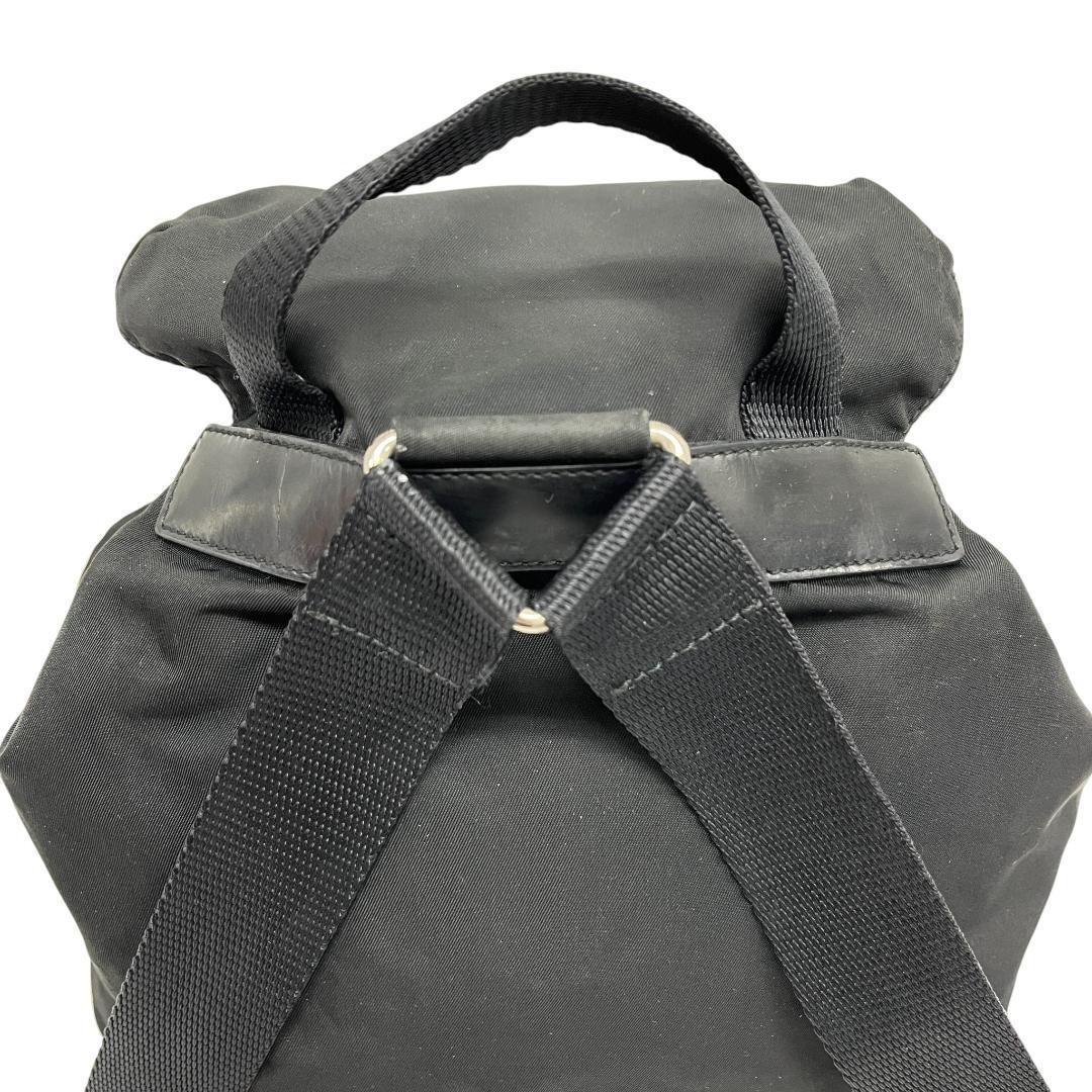 美品 PRADA プラダ リュック バックパック 三角プレート 白タグ 黒