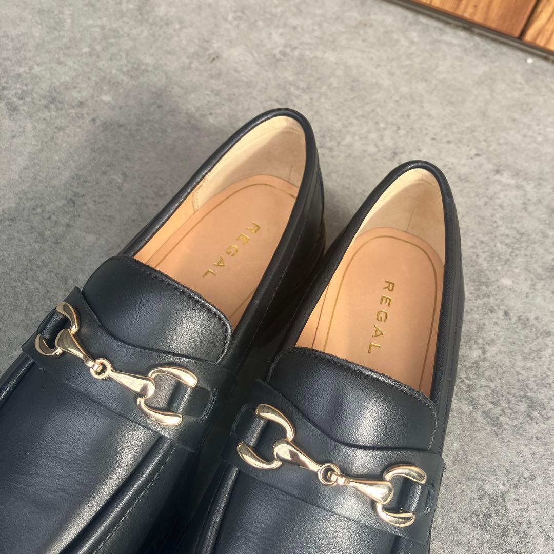 新品　未使用　REGAL ブラック ビットローファー 金具付き　24.5