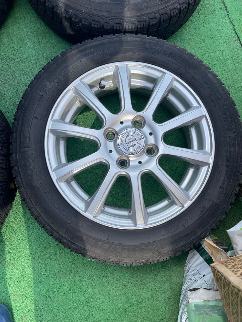 14インチ シルバー 5スポークホイールセット スタッドレス 155/65R14