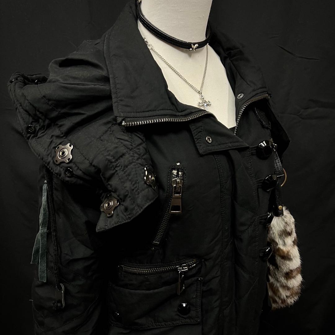 平成ギャル　y2k グランジ　ダークコア　ギミック　モッズコート　チャック　レア