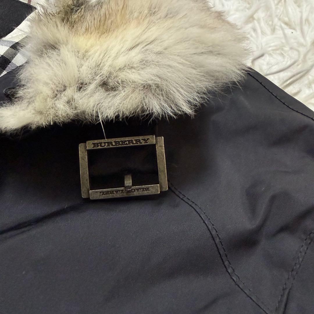 BURBERRY BLACK LABEL ラビットファージャケット　ノバチェック