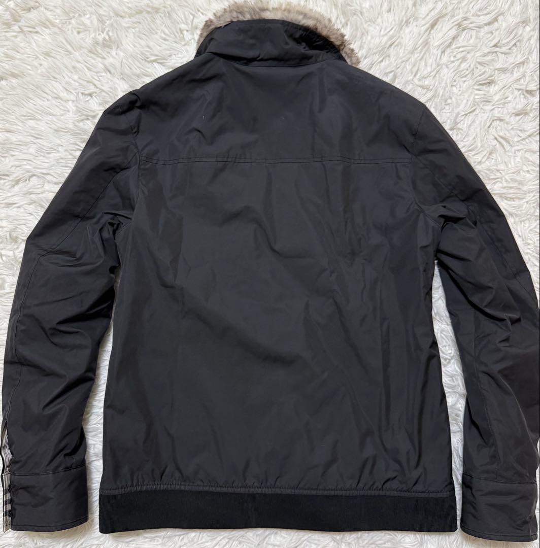 BURBERRY BLACK LABEL ラビットファージャケット　ノバチェック
