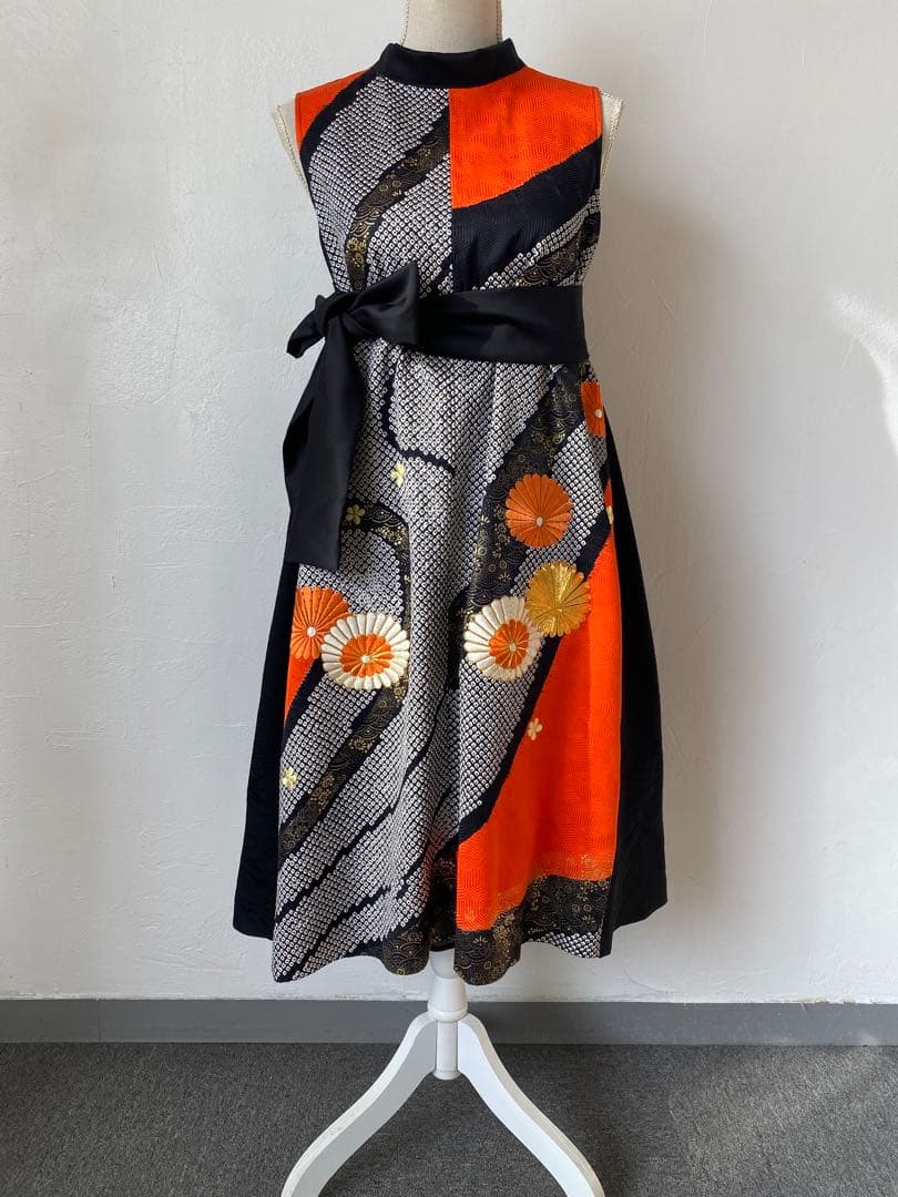 3275 着物　リメイク　ドレス　ワンピース