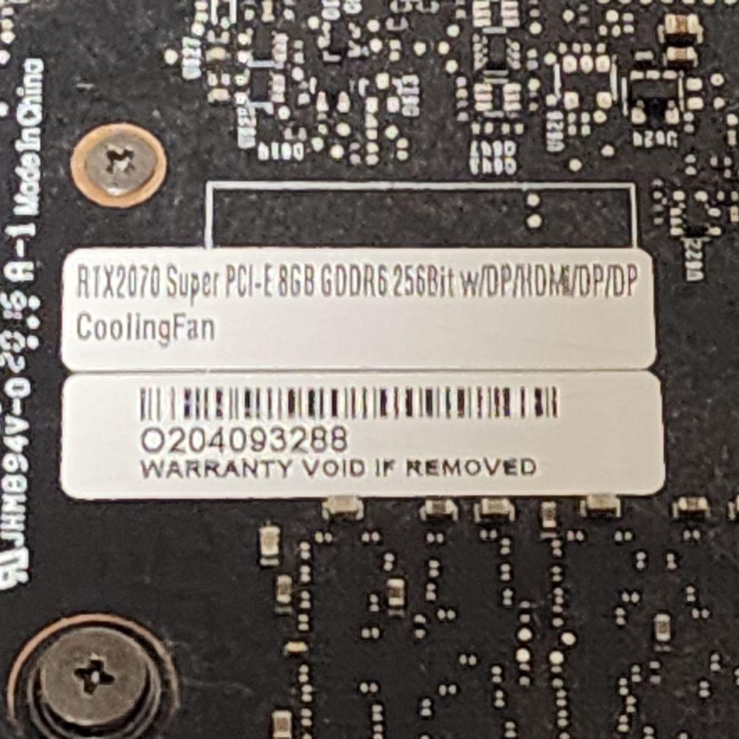NVIDIA GEFORCE RTX2070 SUPER 8GB 動作確認済み
