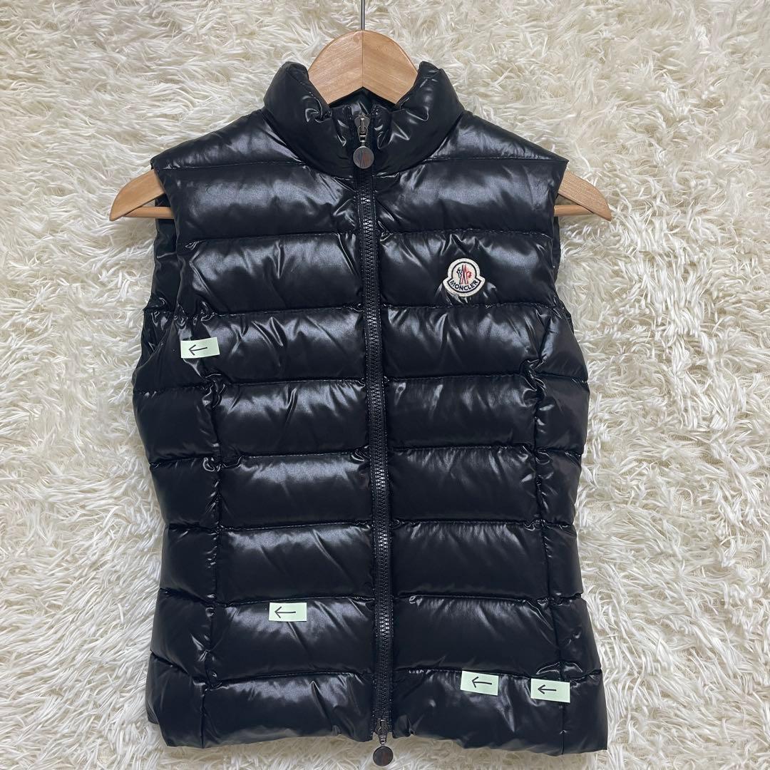 T/ MONCLER ダウンベスト ブラック サイズ00 キルティング