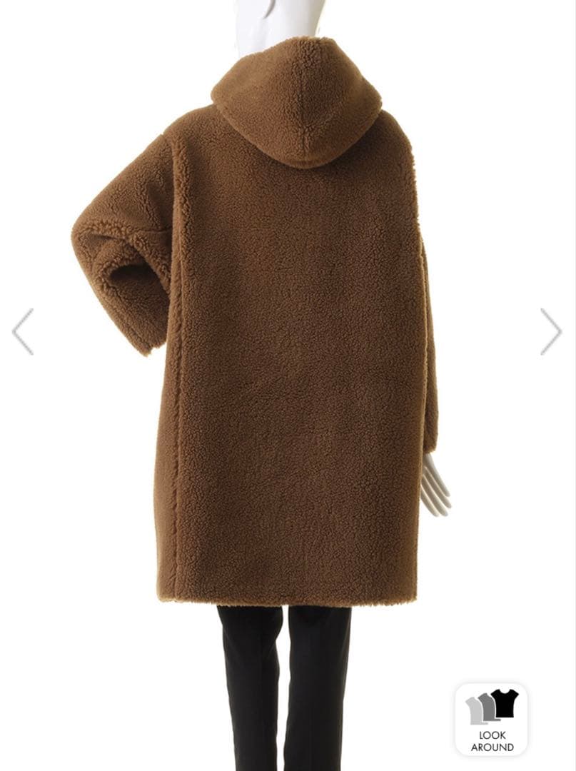 リナージオ　LIGNAGGIO ボアコート　ベア　キャメル　ブラウン　フード　S