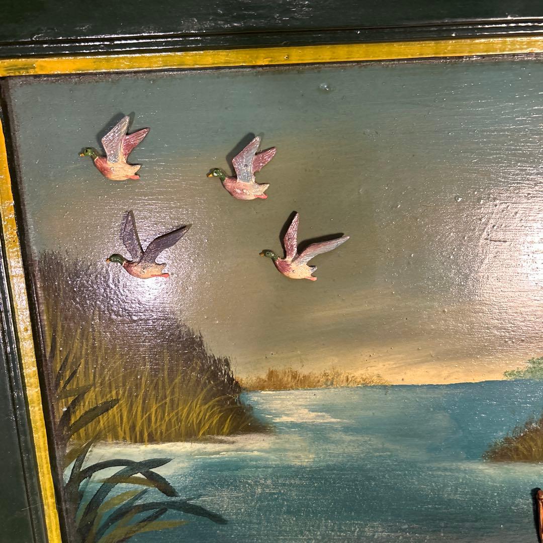 アンティーク　ハンティング　シーズン　看板　雑貨　フレーム　木製　ヴィンテー