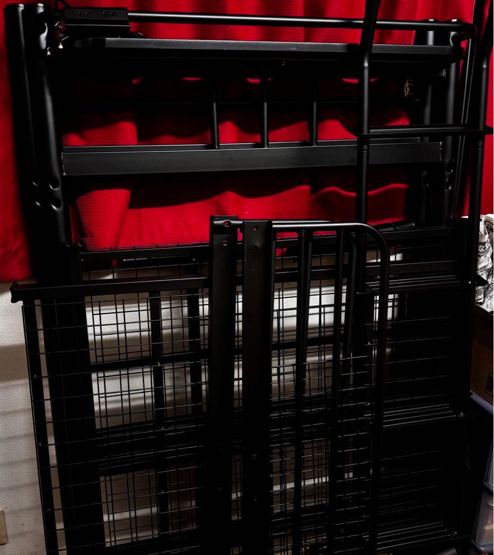 ロフトベッド シングル システムベッド ハイタイプ 黒 ブラック シンプル