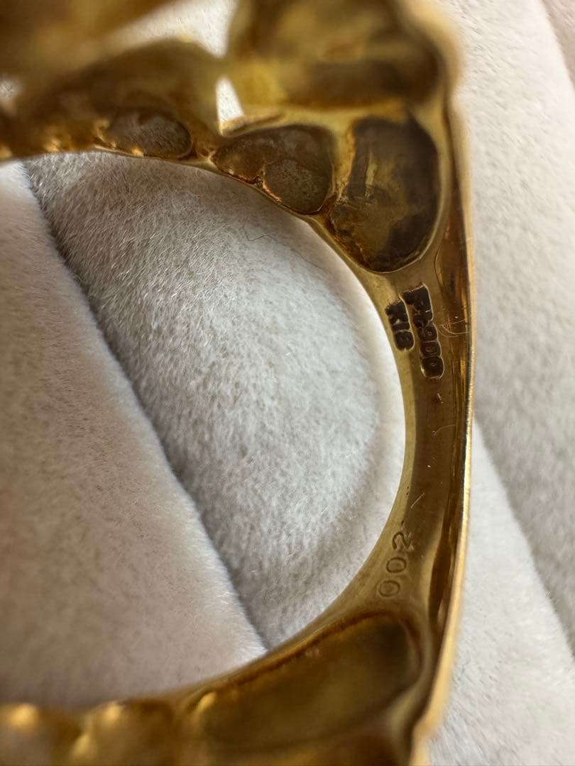 K18 Pt900 ハートデザインリング 重さ5.14g 12号 指輪 刻印