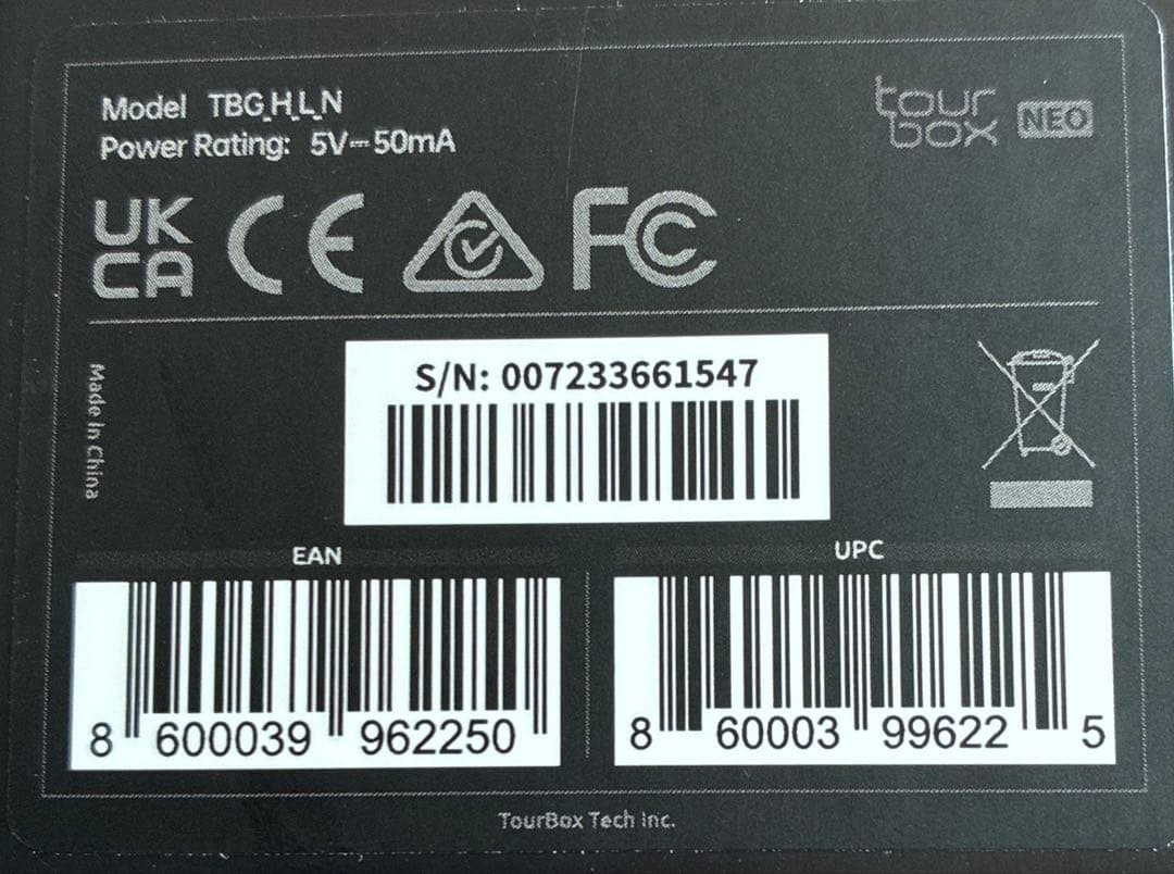 TourBox NEO 左手デバイス 箱・付属品あり