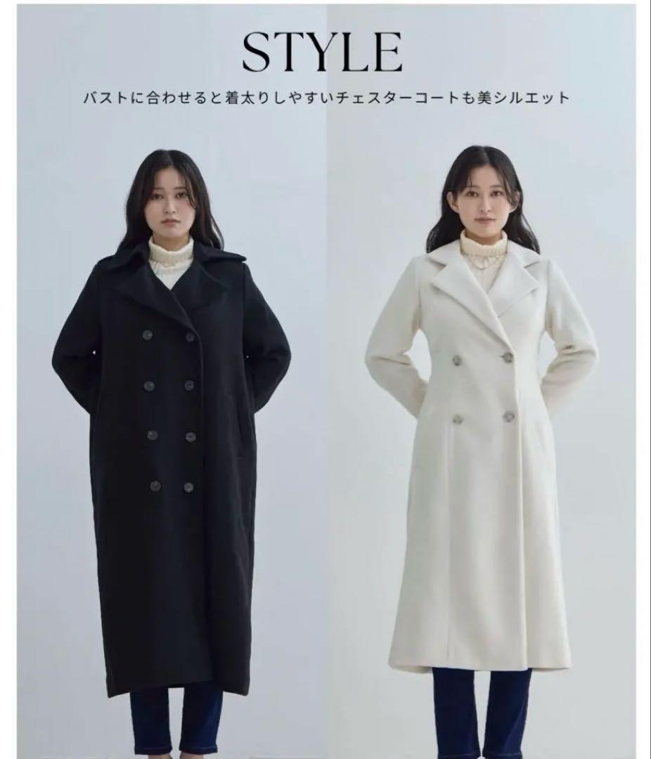 overE 完売品 2025AW ライトグレー チェスターコート 90