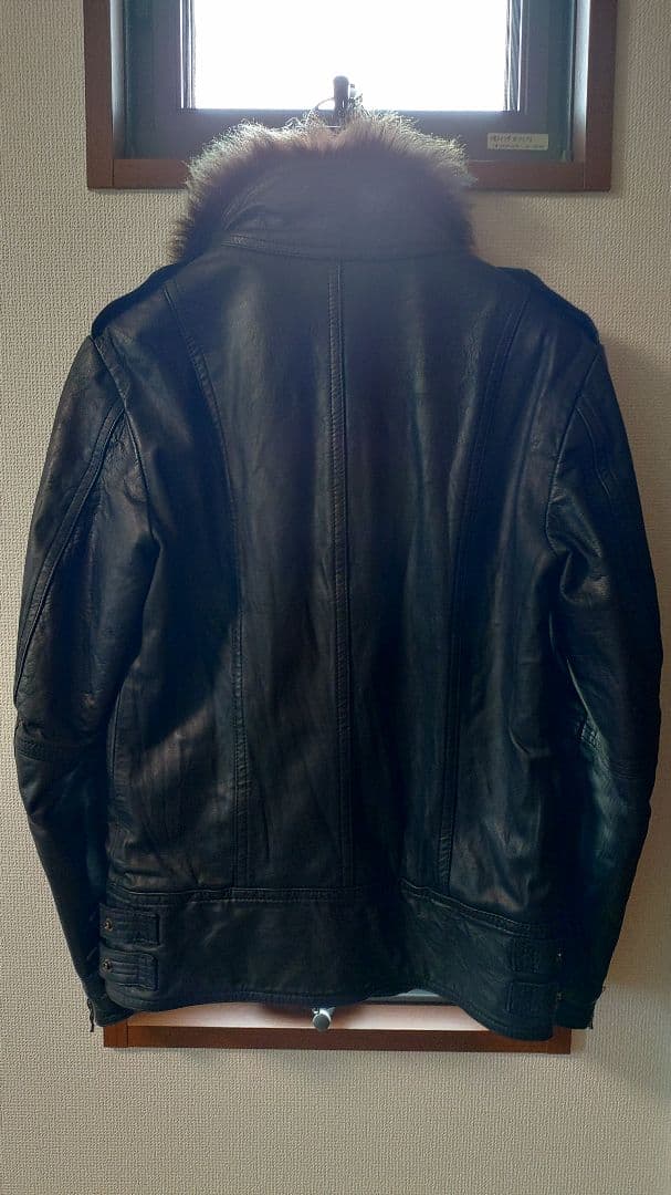 SHELLAC シェラック 総裏ファーレザーライダースジャケット サイズ46