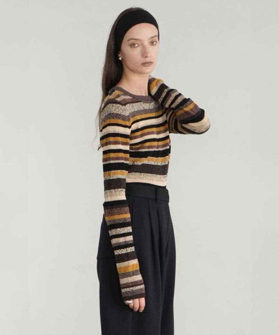 CLANE MOLE MIX BORDER KNIT TOPS サイズ1