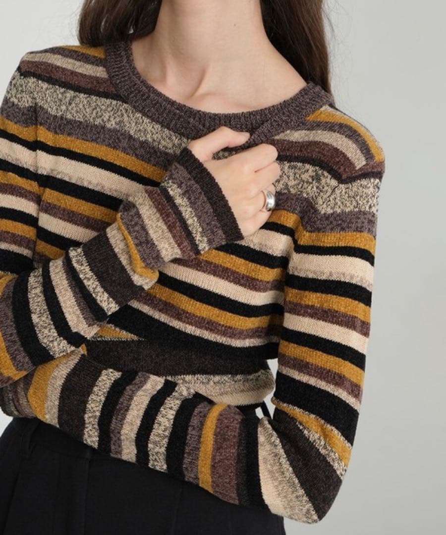 CLANE MOLE MIX BORDER KNIT TOPS サイズ1