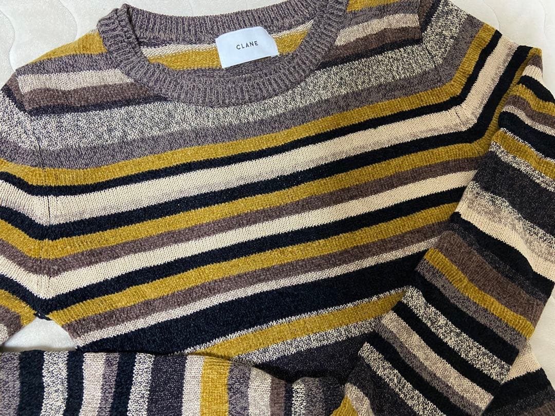 CLANE MOLE MIX BORDER KNIT TOPS サイズ1
