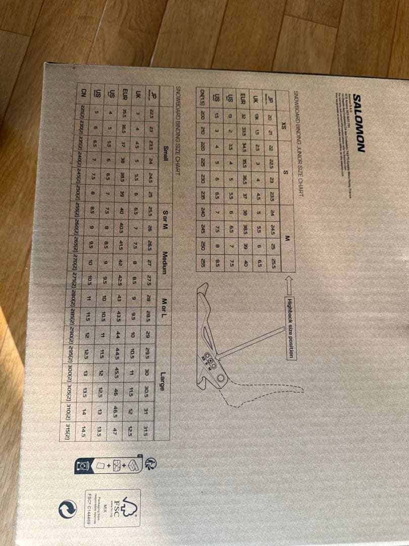 SALOMON RHYTHM ビンディング ホワイト L