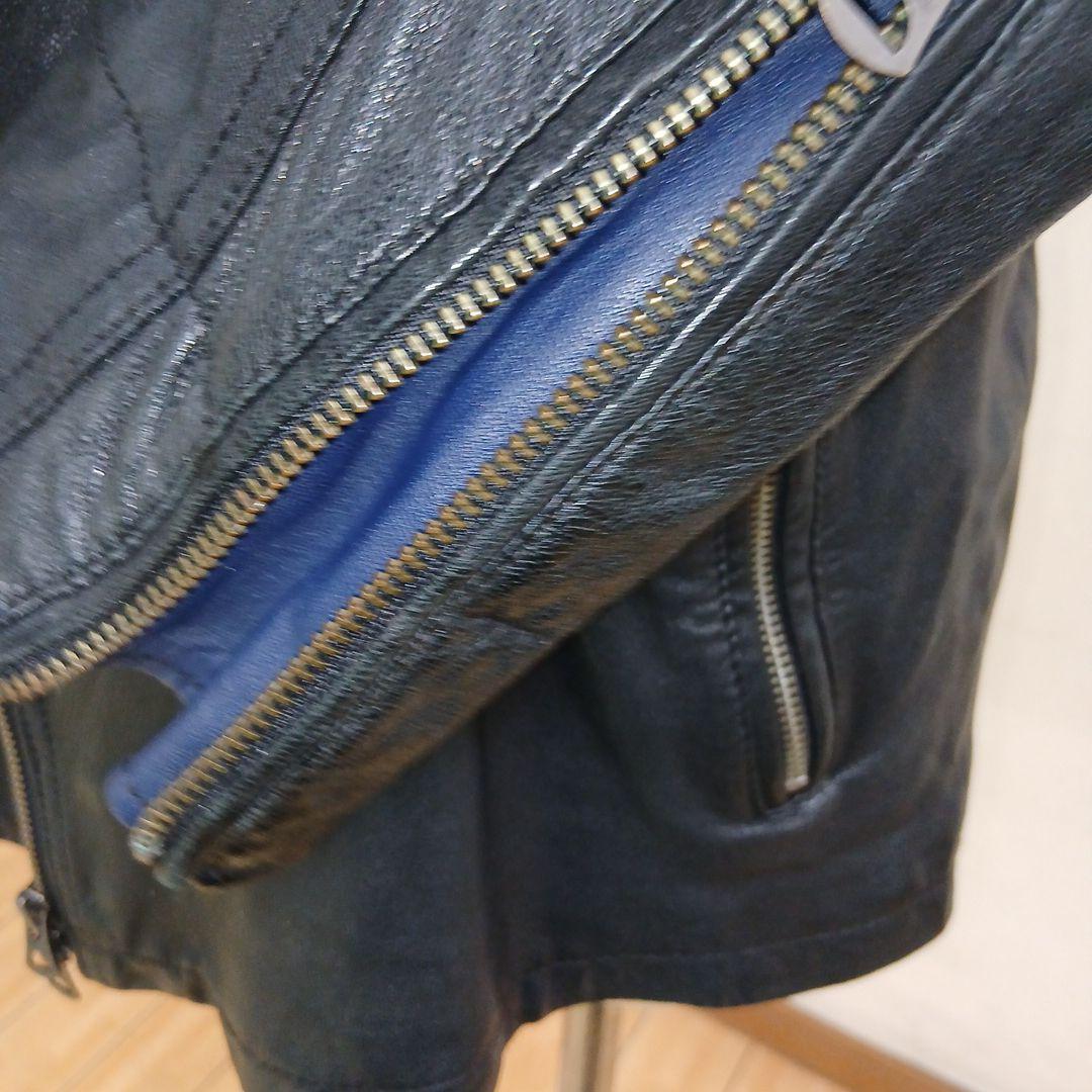 フリークスストア、バイカラーダブルライダースジャケットヤギ革サイズL