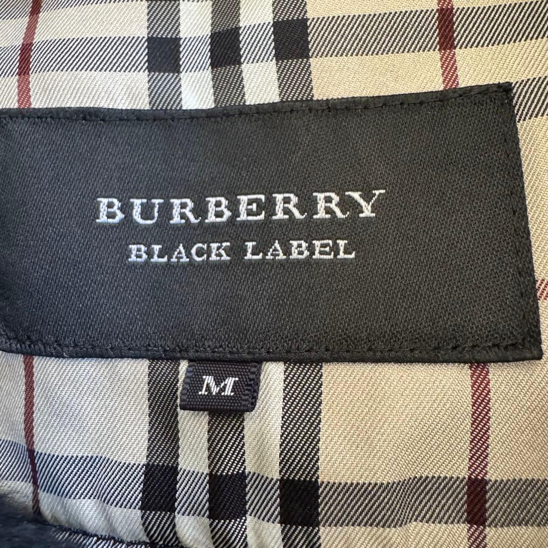 バーバリーブラックレーベル　ラビットファー　コーデュロイジャケット　黒　チェック