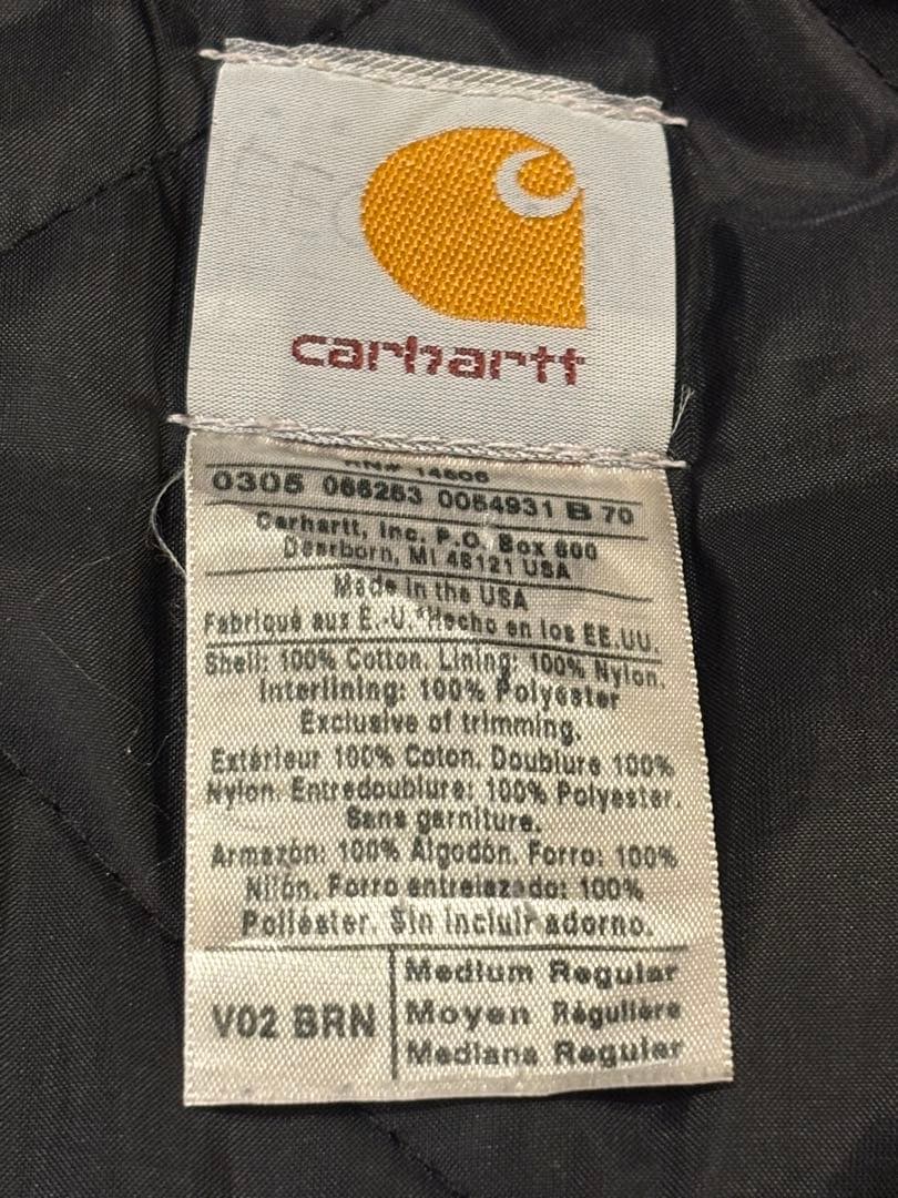 Carhartt ブラウン ダックベスト　キルティング中綿M相当