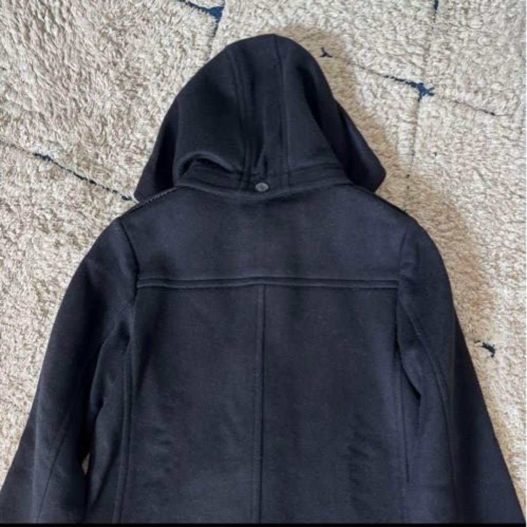 【2way✨】バーバリー　ダッフルコート　メガチェック　トグル　レザー　ネイビー