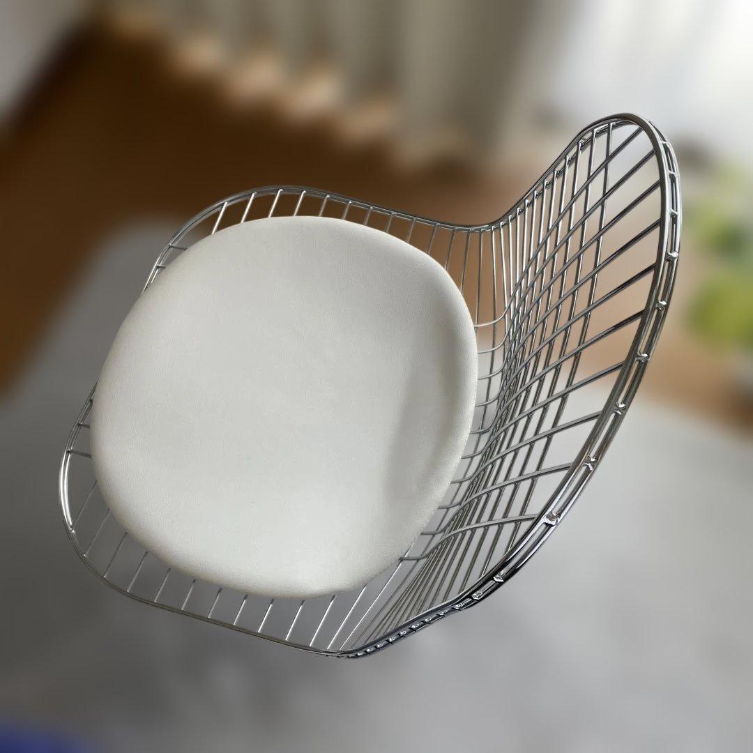 シェルチェア　DKR　シートパッド白　ワイヤーチェア　イームズ　リプロダクト品